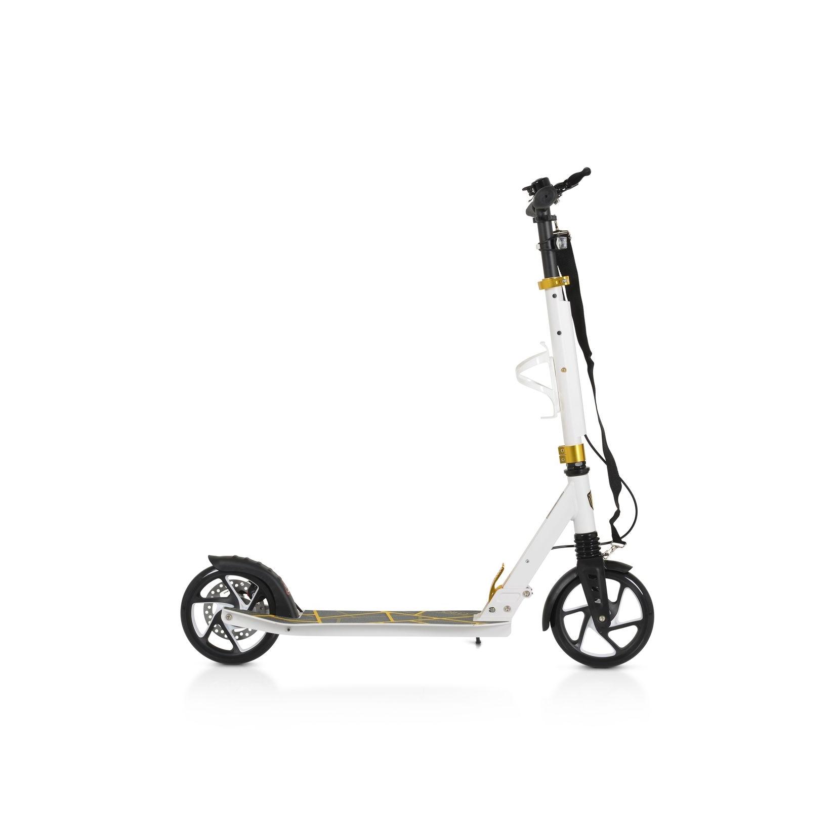 Byox Kinderroller Chic PU-Räder, LED-Licht, ABEC-7 Lager, Seitenständer, faltbar weiß