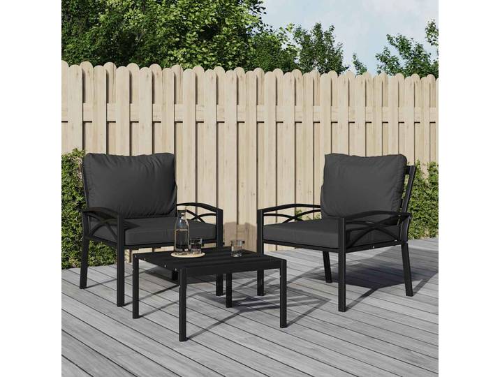 vidaXL Gartenstuhl mit Grauen Kissen 68x76x79 cm Stahl