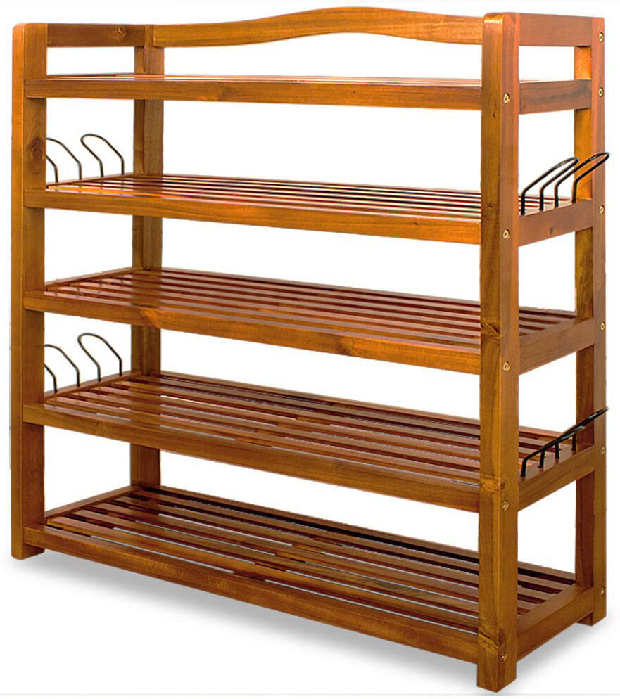 Symple Stuff 30 Pair Shoe Rack Brown 20