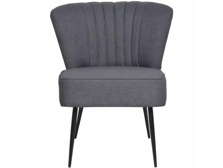 Cocktail Sessel Dunkelgrau aus Stoff, Retro, 110 kg, Kiefernholz Retro Stil, Schaumstoff-Füllung, stabile Stahlbeine, Stoffpolsterung, Wohnzimmer