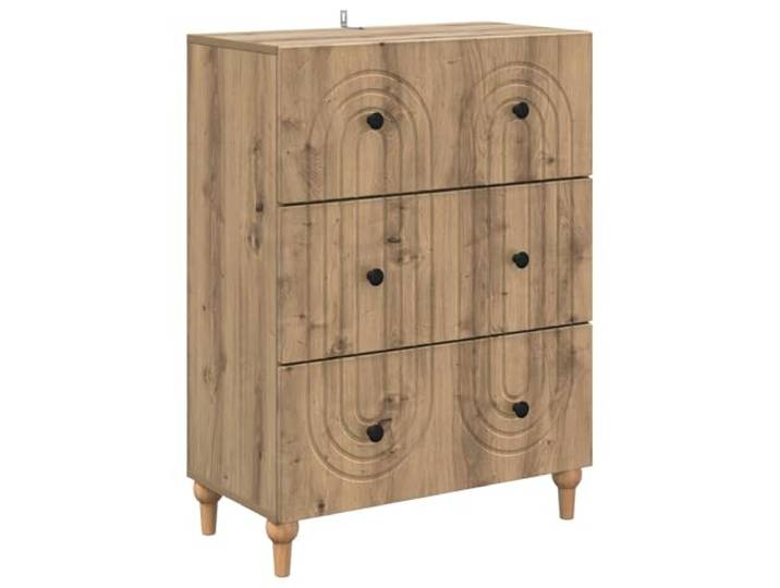 HGFDVCMR Schubladenschrank Kommode Artisan-Eiche 66x34,5x90 cm Vielseitiges Sideboard in Artisan-Eiche-Optik mit 3 Schubladen für Wohnzimmer und Flur aus robustem Holzwerkstoff.