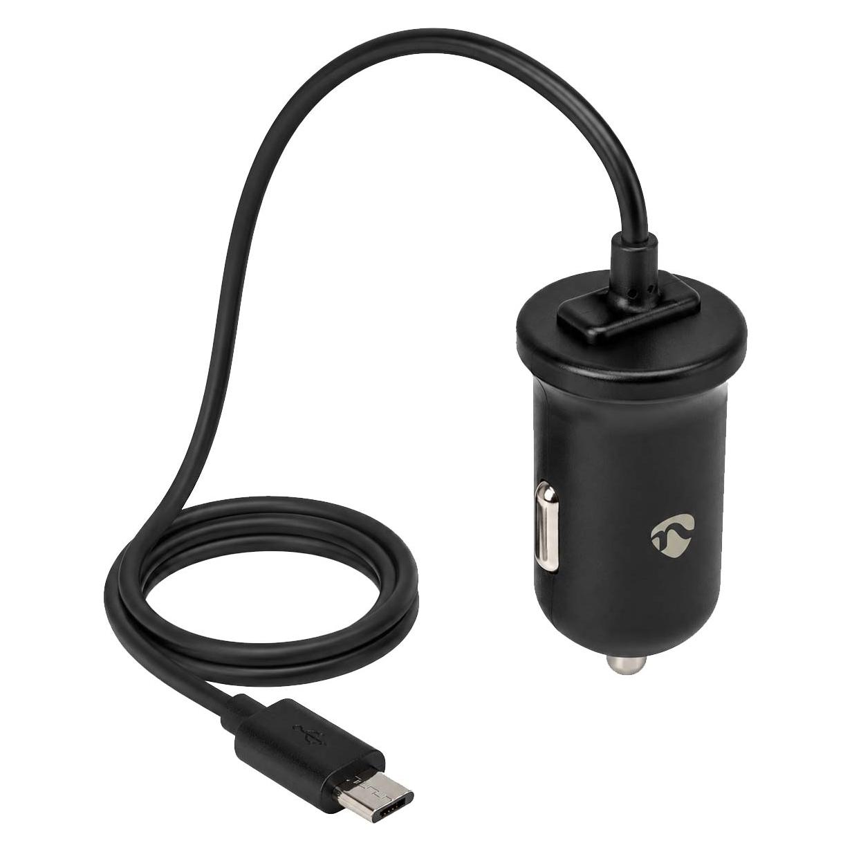 Nedis CCHAM240ABK Kfz-Ladegerät 2,4 A Festkabel Micro-USB Schwarz (CCHAM240ABK)