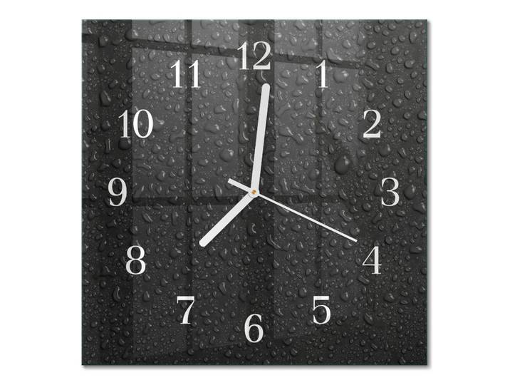 Tulup Wanduhr aus Glas 30x30 cm - Wassertropfen, Schwarz, Quadratisch, 30x30x0.4 cm, Dekoration, Uhren, Wanduhren