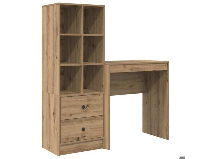 YUN@Meuble de Bureau - MODERNE - Table de bureau - avec rangement - Chêne artisanal Bois d'ingénierie @7510@