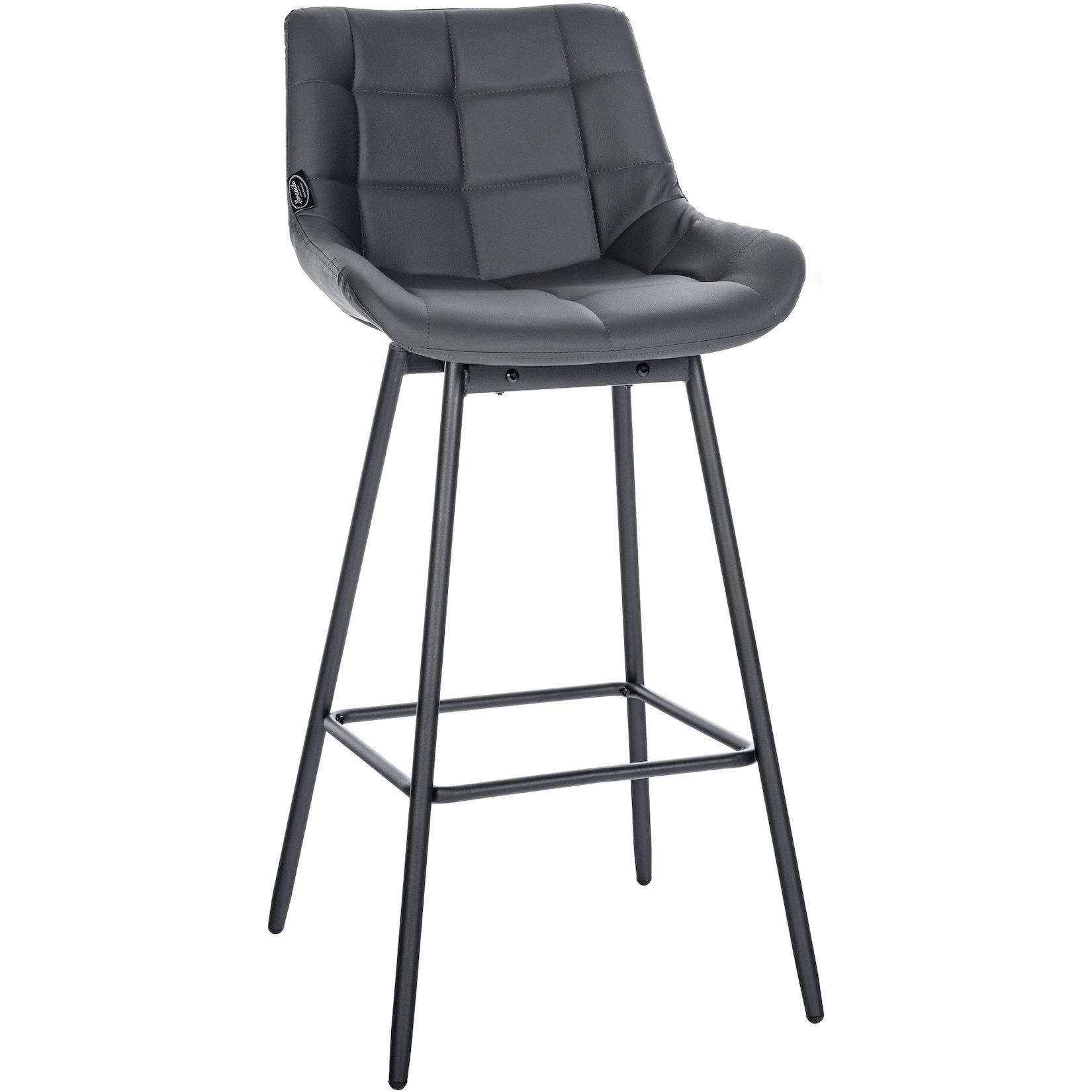 CLP Barhocker mit Lehne Weston, Barstuhl drehbar 180° Schwenkfunktion, Sitz gepolstert, Metallgestell stabil