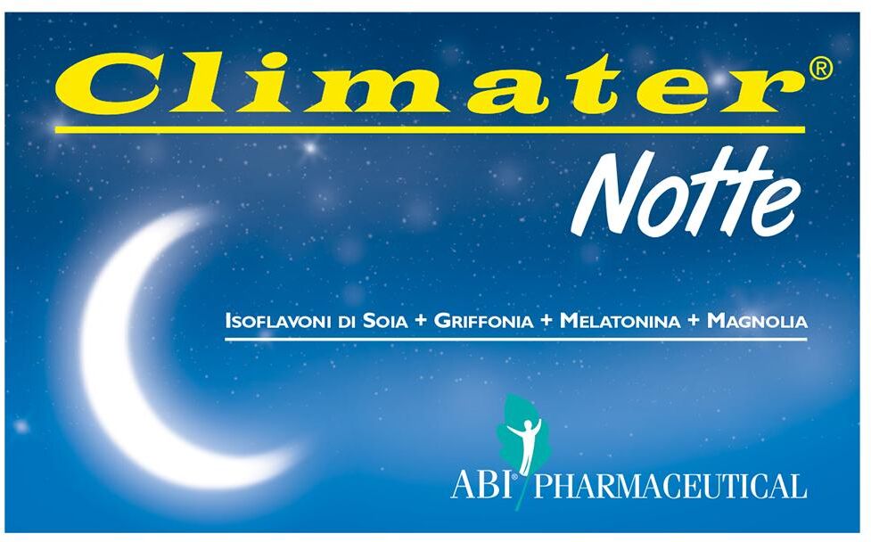 ABI PHARMACEUTICAL Srl ABI Pharmaceutical Climater Notte Integratore, 20 Compresse Orosolubili, Sonno e Benessere Menopausa