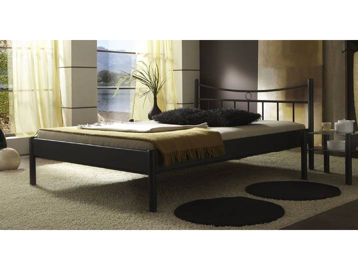 Metallbett Iris , schwarz , ohne Fußteil , 90x220