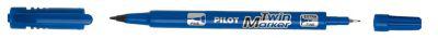 Pilot Permanent Marker Twin Marker EF/F, blau, 0,4–0,8 mm und 0,8–2,0 mm