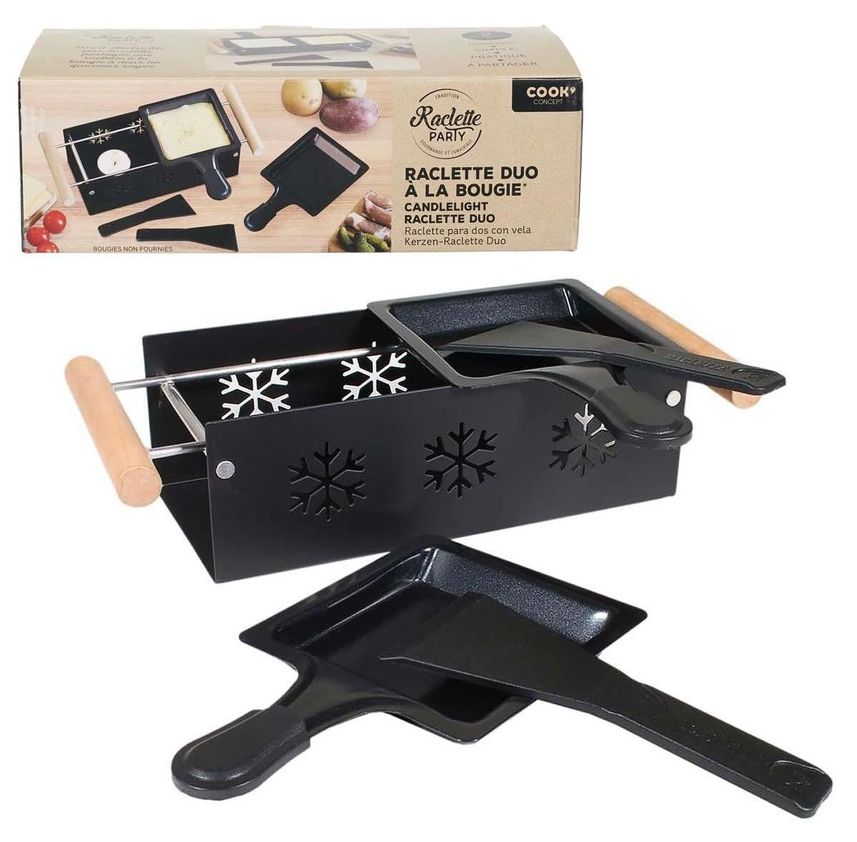 Cook Concept Raclette Duo op kaarsbasis - Zwart en bruin