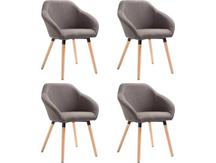vidaXL Chaises de salle à manger 4 pcs. Tissu taupe