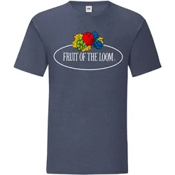 Fruit of the Loom Iconic 150 T-Shirt mit Vintage-Logo auf der Brust, vintage navy meliert - Vintage-Logo groß, 2XL