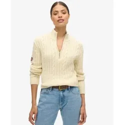 Superdry für Damen. W6110607A Beiges Rugby-Henley-Shirt (S), Lässig, Baumwolle