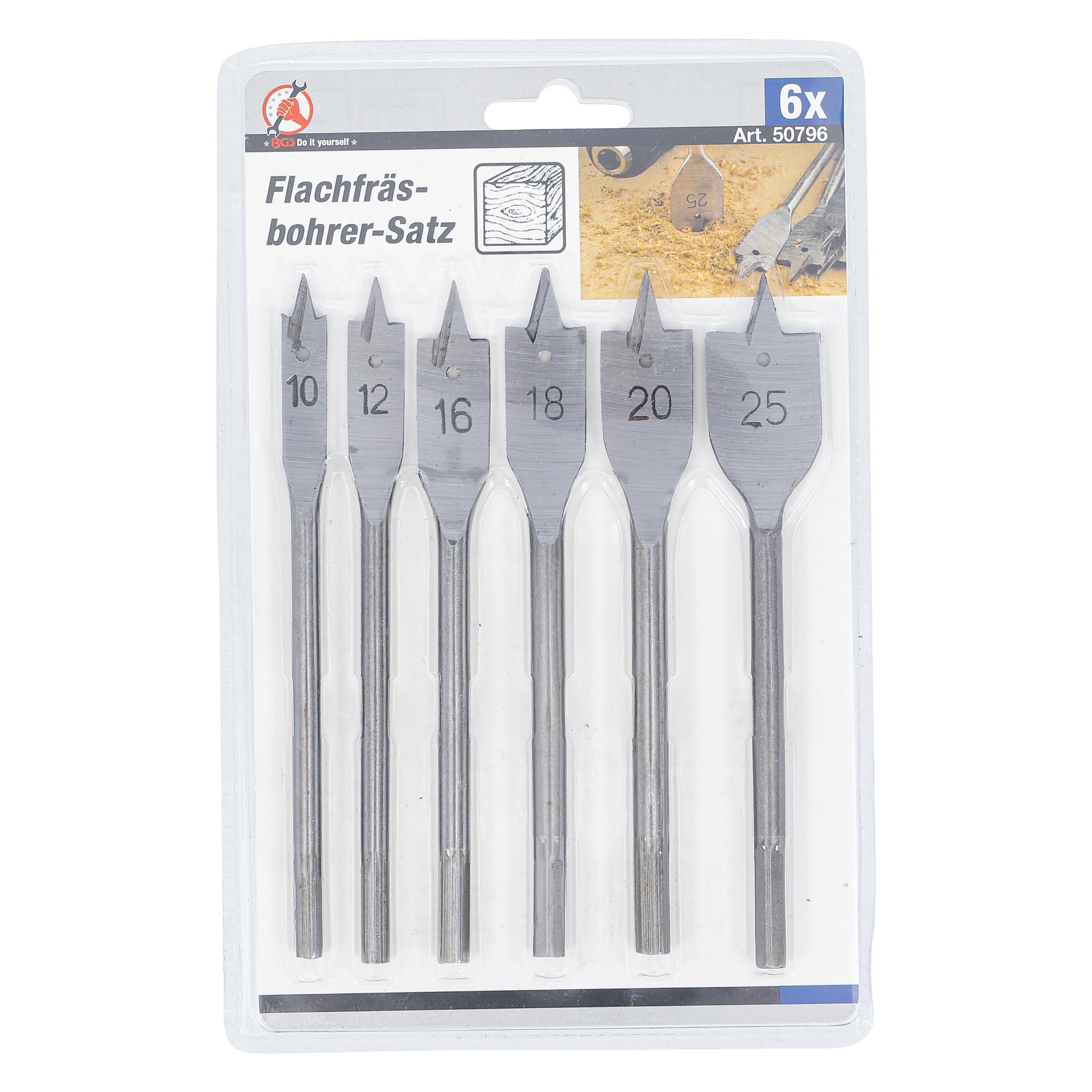 BGS Flachfräsbohrer-Satz 10 - 25 mm 6-tlg. (50796)