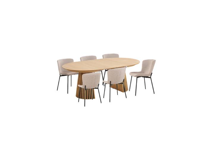 7-teiliges Design Esszimmer-Set „Osakka & Maceda“ Nordic Living