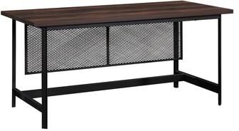 Klair Living Engineered Wood Industrial Table Desk with Spacious Work Surface, Brown