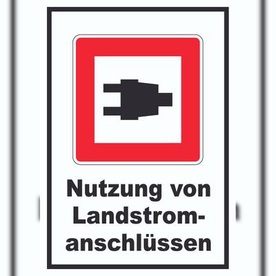 HB-Druck Nutzung von Landstromanschlüssen Schild A1 (594x841mm)