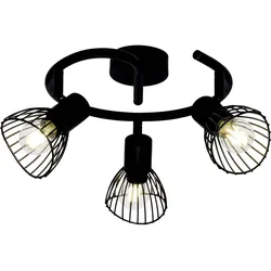 BRILLIANT Lampe Elhi Spotspirale 3flg schwarz   3x D45, E14, 40W, geeignet für Tropfenlampen (nicht enthalten)   Köpfe schwenkbar