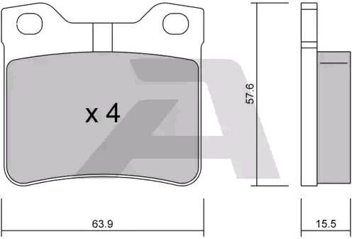 AISIN BPPE-2008 Brake pad set
