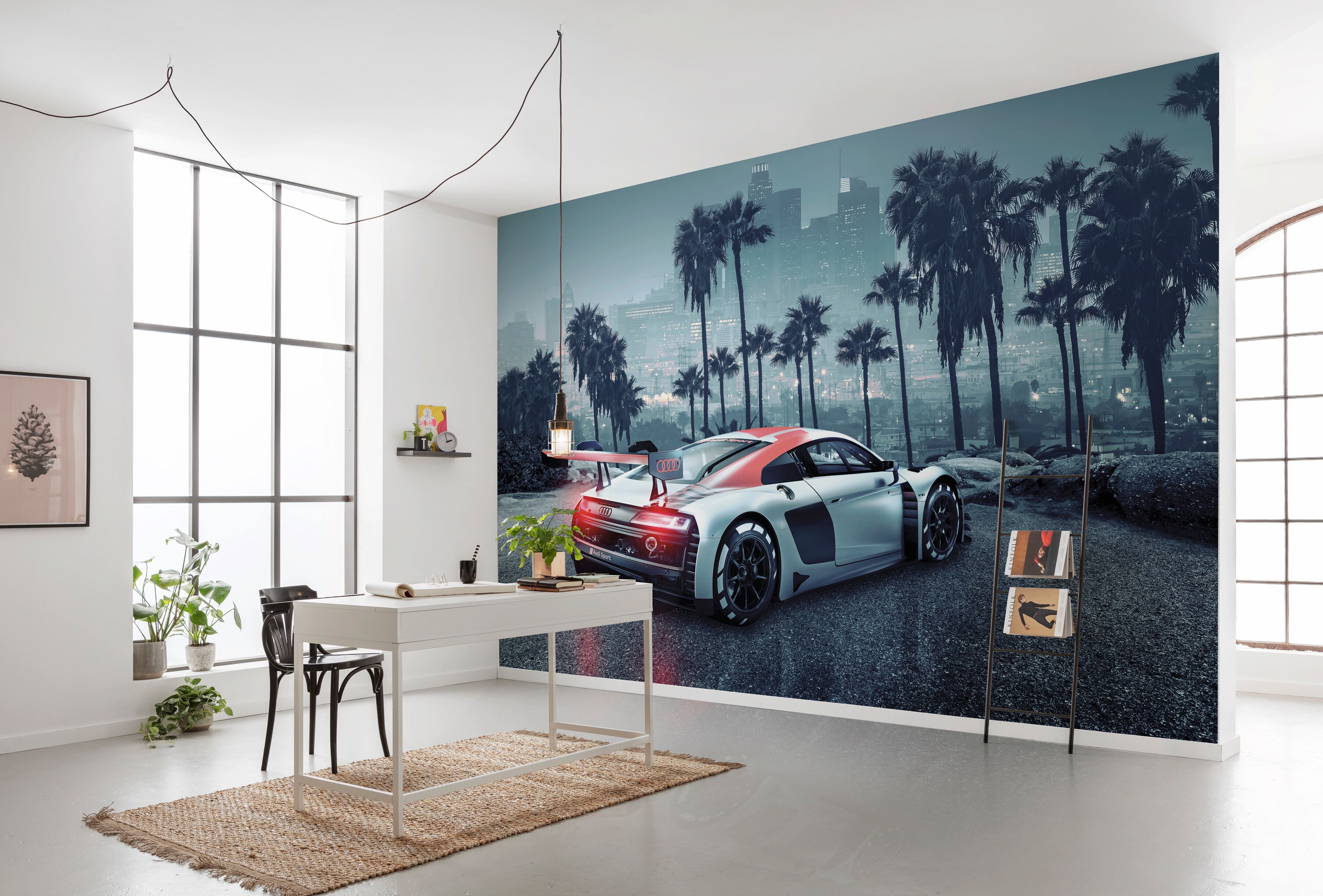 Fototapete KOMAR "Audi R8 L.A. - Größe 368 x 254 cm", bunt, B:368m L:254m, Papier, Tapeten, Fototapete, Wohnzimmer, Schlafzimmer