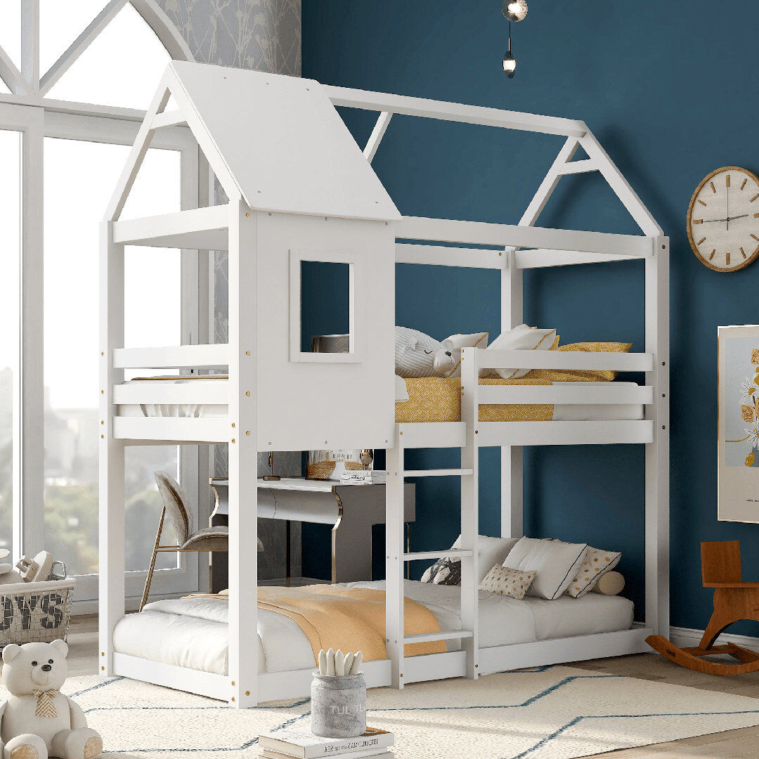 Harriet Bee Gaskill Single (3') Standard Bunk Bed White UK Single - DE 90 x 190 cm;Single (3')
