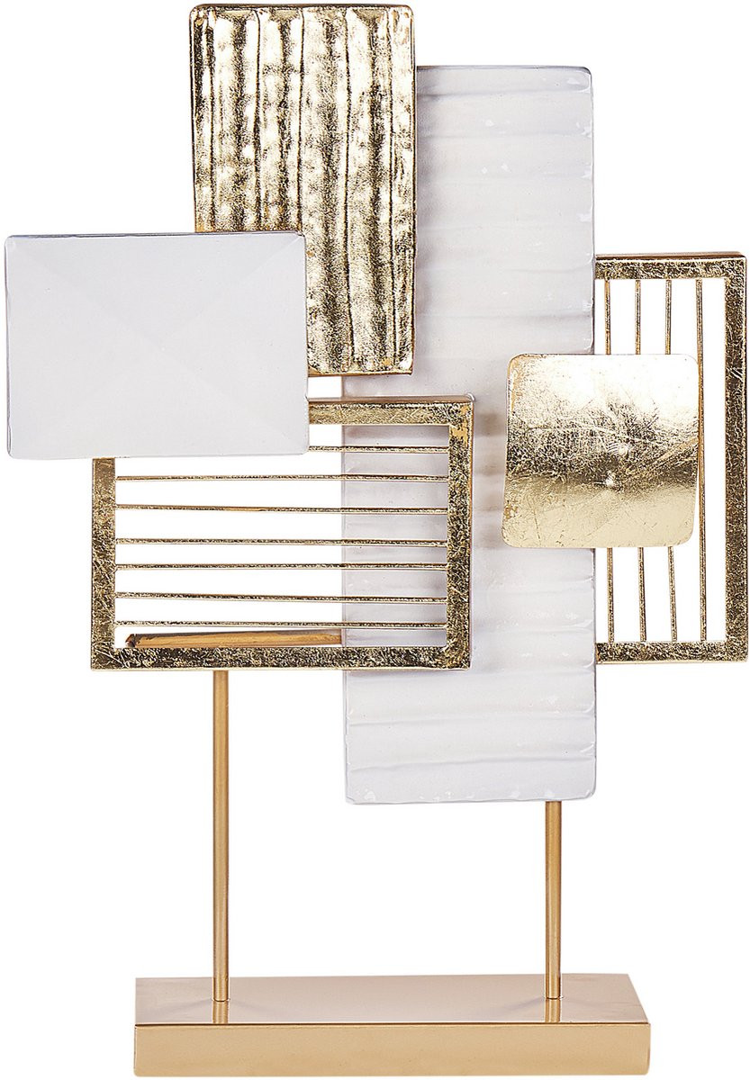 Beliani Boron Decofiguur Goud/Wit Metaal