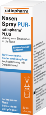 ratiopharm GmbH NASENSPRAY PUR-ratiopharm PLUS 20 ml 05041423