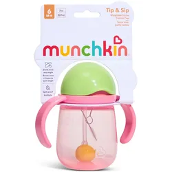 Munchkin, Kindergeschirr + Kinderbesteck, - Tip & Sip Straw Trainer Cup - Pink - 207 ml