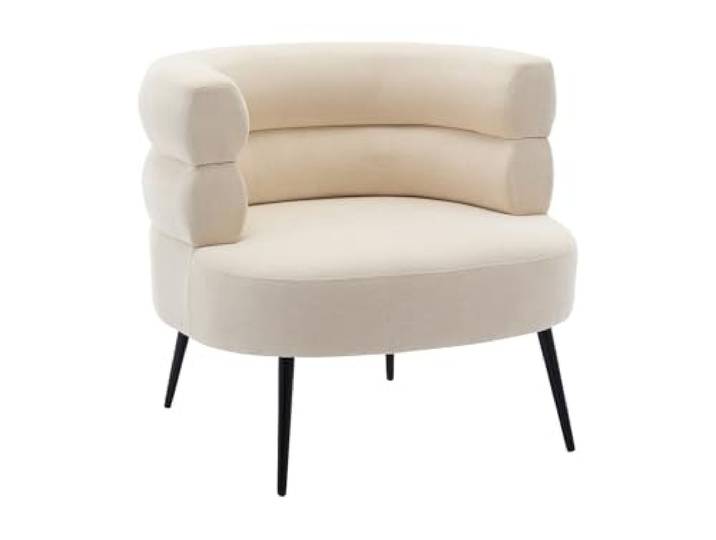 Vente-unique - Sessel mit gerader Rückenlehne 1 Person Camedo - Stoff Beige Robustes Metallgestell Gepolsterte Sitzfläche für mehr Komfort