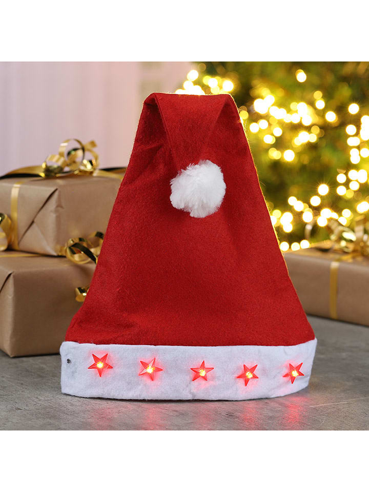Hollybell 2er-Set: Weihnachtsmützen in Rot - (B)30 x (H)45 cm - onesize