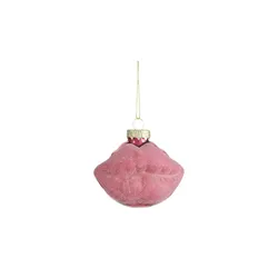 HOME STORY Weihnachtsbaumschmuck Kussmund   ¦ rosa/pink ¦ Glas,Aluminium ¦ Maße (cm): B: 8 H: 7 T: 4.0