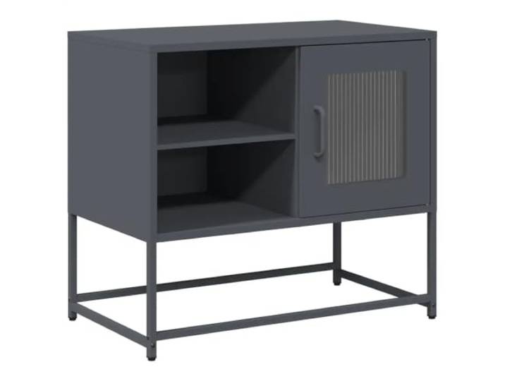 Helloshop26 TV-Schrank mit praktischem Stauraum 68 x 39 x 60 cm Gemütliche Atmosphäre Industriestil Stahl anthrazit 02_0049876