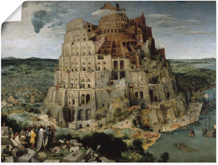 Wandbild ARTLAND Der Turmbau von Babel. 1563 , bunt (farbe bild(er): bunt), B:60cm H:45cm, Bilder, Wandbild, als Leinwandbild, Poster in verschied. Grössen