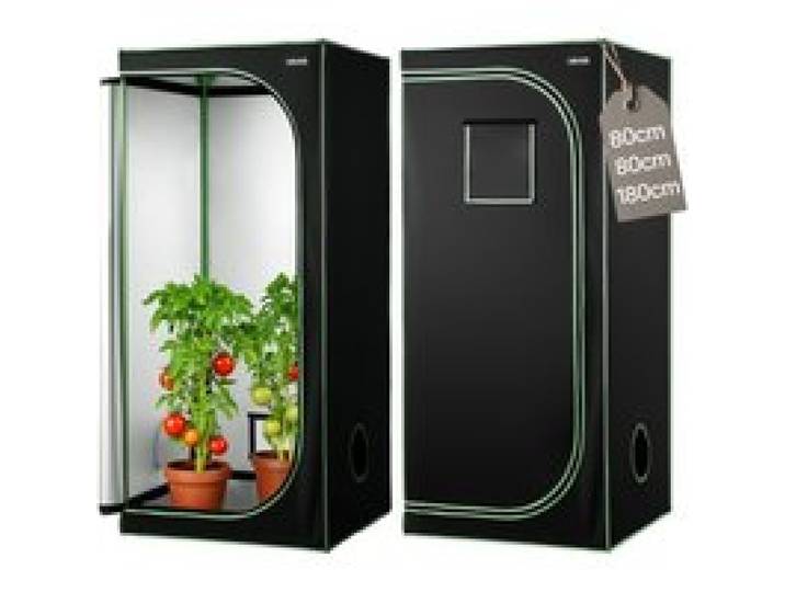 VEVOR Growzelt, 80x80x180 cm, Growbox 600D hochreflektierendes Mylar, Indoor-Pflanzenzelt mit Beobachtungsfenster, Bodenwanne & Reißverschluss, Gewächshaus Zuchtzelte für Obst, Blumen & Gemüse