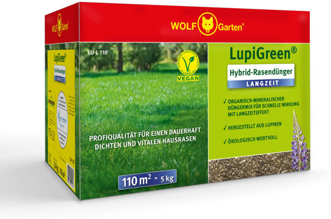WOLF-Garten Engrais gazon longue durée Lupigreen Hybrid pour 110 m² (77AR1001650)