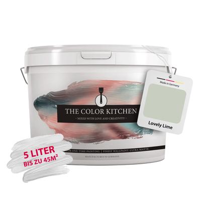 Wand- und Deckenfarbe A.S. CRÉATION "Seidenmatt Innenfarbe THE COLOR KITCHEN", grün (tck4003 lovely lime), 5 l 5ml, Farben, für Wohnzimmer Schlafzimmer Flur Küche, versch. Grüntöne
