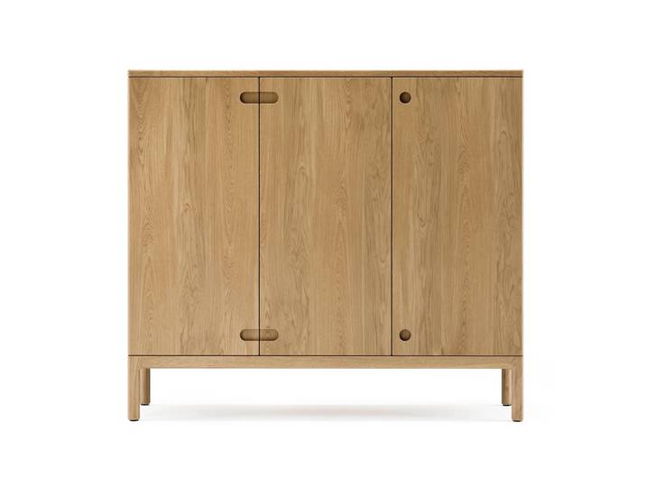 Stolab Prio hohes Sideboard Eiche natürlich geölt, Holztüre