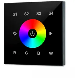 ISOLED DALI DT8 RGB+W 1 Gruppe Einbau-Touch Master-Controller, schwarz, 100-240V AC oder DALI-Bus Spannung, schwarz ISO-115059