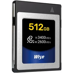 Wise CFexpress 4.0 (512 GB, CFexpress Typ B), Speicherkarte, Schwarz