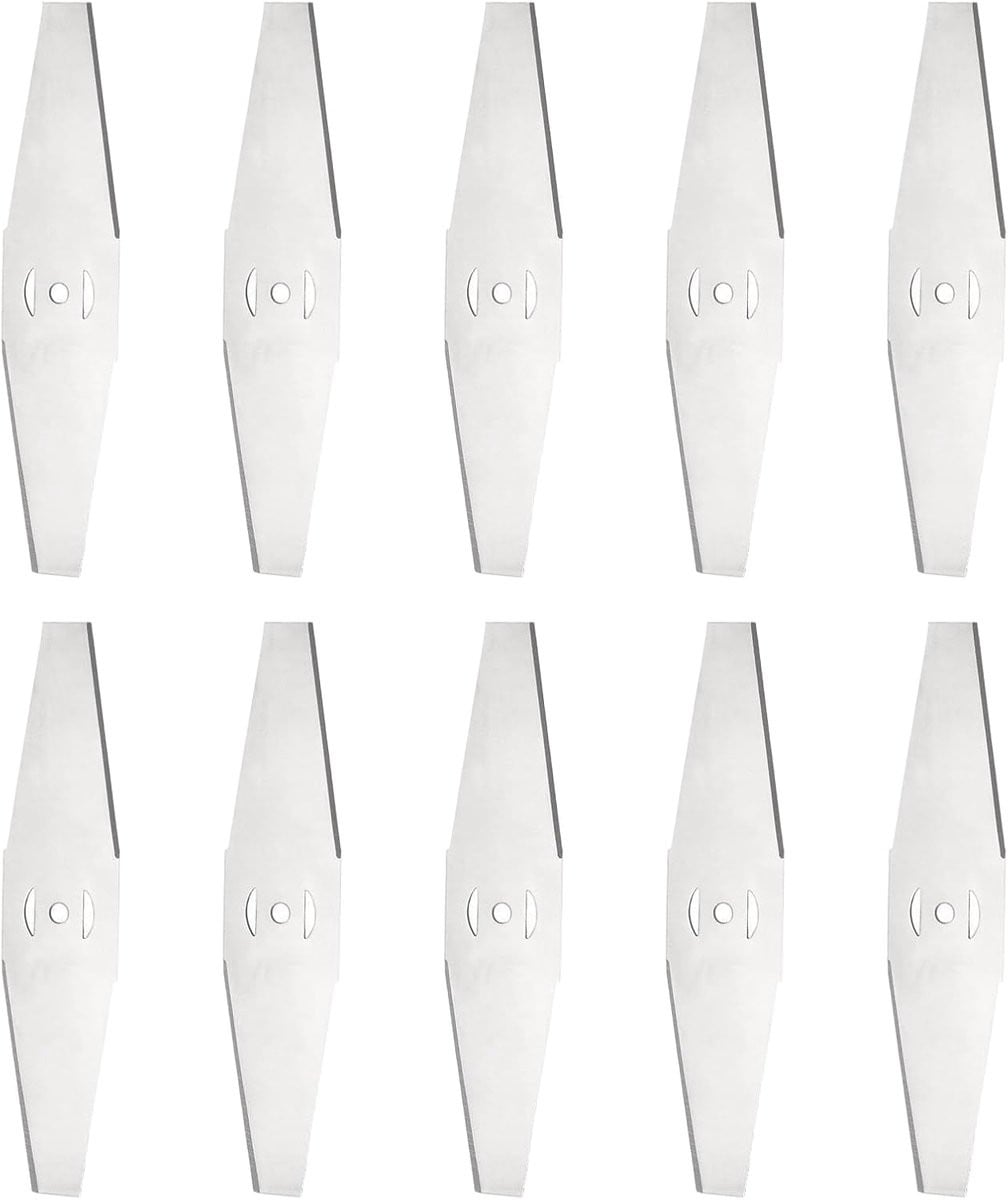 10-pack metalen vervangende messen voor grastrimmers en draadloze tuintrimmers, zilver