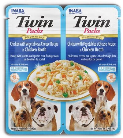 Churu Twin Packs Dog Frango Legumes e Queijo com Caldo de Frango 12 unid x 2 unid