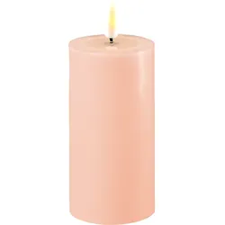 Deluxe Homeart LED Stumpenkerze Real Flame rosa, Ø5 x H10cm, rosa