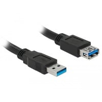 USB 3.2 Gen 1 Verlängerungskabel, USB-A Stecker > USB-A Buchse schwarz, 2 Meter, SuperSpeed