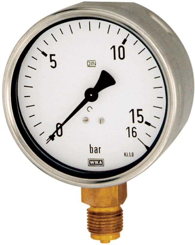 Riegler Manometer, Robustausführung, G 1/2 unten, 0 - 160,0 bar, Ã˜ 100 (513)