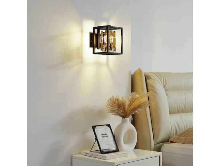 Wandleuchte Arcan Lucande, dimmbar, schwarz, für Flurbereich, Edelstahl, Wandlampe