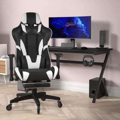 Lancaster Home Gaming Chair with Roller Wheels, Reclining Arms, Footrest