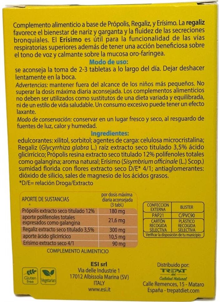 ESI Propolaid PropolGola Limón 30 Tabletas