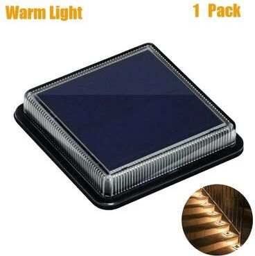 Uplifted Finds 12 LED Solar Deck Lights   High Efficiency Outdoor Step & Stair Lamps For Garden Decoration warm White