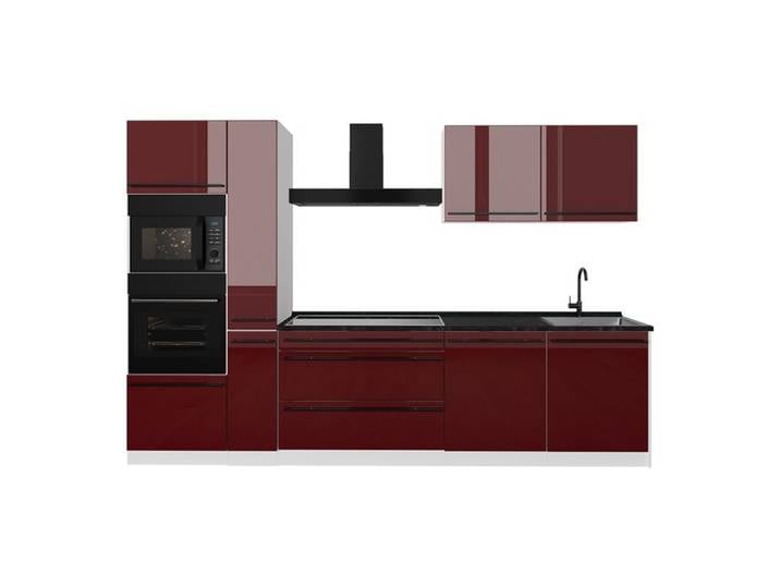 Cuisine R-Line 310cm plan de travail Anthracite Rouge brillant/Blanc Vicco 66453