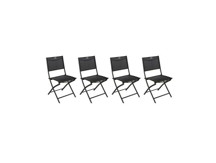 Lot de 4 Chaises de jardin pliante métal Modula Gris Anthracite / Graphite - Hesperide
