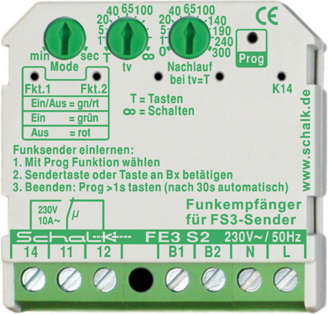 Wöhner Interrupteur récepteur radio 1 inverseur FE3 S2 ; schalk (FE3S29)